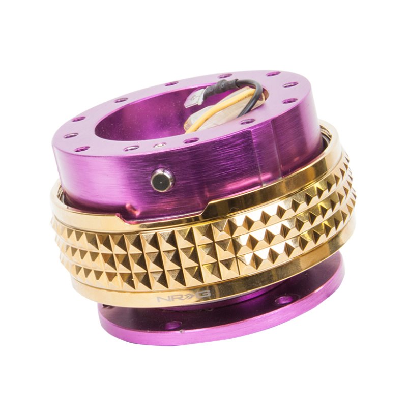 NRG Quick Release Kit - Pyramid Edition - Purple Body / Chrome Gold Pyramid Ring