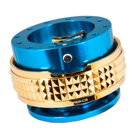 NRG Quick Release Kit - Pyramid Edition - Blue Body / Chrome Gold Pyramid Ring