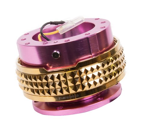 NRG Quick Release Kit - Pyramid Edition - Pink Body / Chrome Gold Pyramid Ring