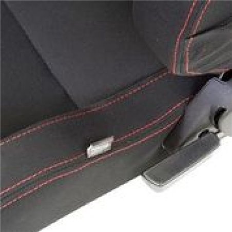 NRG Sport Seats (Pair) Type-R Cloth w/NRG Logo - Black w/Red Stitch