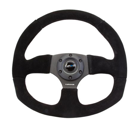 NRG Reinforced Steering Wheel (320mm Horizontal / 330mm Vertical) Black Suede w/Black Stitching