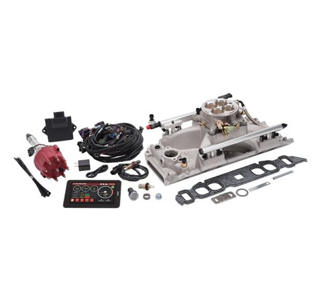 Edelbrock Pro Flo 4 Fuel Injection Kit Sequential Port BBC Oval 625 Max HP 35 LbHr Injectors Satin