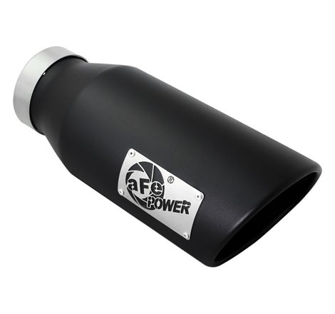 aFe Power MACH Force-Xp 4in In x 6in Out x 15in L Driver Side Clamp-On 4in 409 SS Exhaust Tip-Black