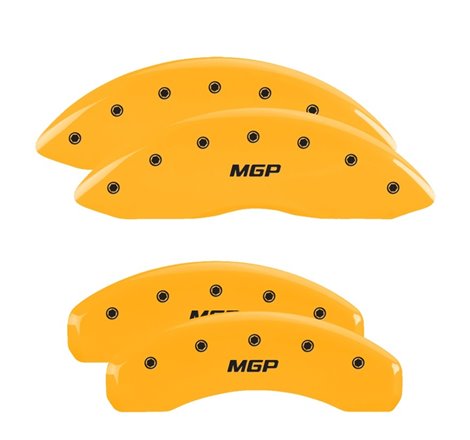MGP 4 Caliper Covers Engraved Front & Rear MGP Yellow Powder Coat Finish Black Characters