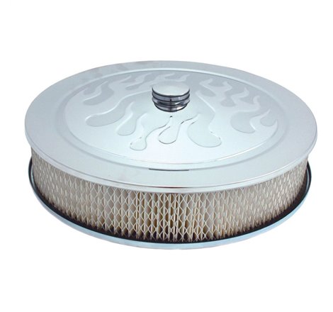 Spectre Air Cleaner 14in. x 3in. Flamed Chrome - White Paper