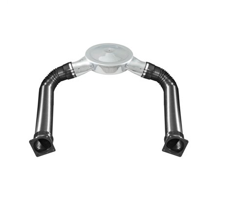 Spectre Air Box Kit 14in. / Dual 120 Degree Inlets - Chrome w/Black Ducts