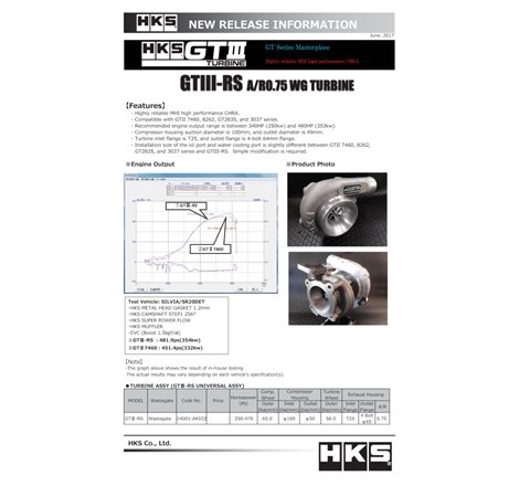 HKS GTIII-RS A/R 0.75 WG TURBINE
