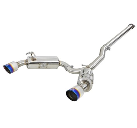 aFe Takeda 3in. to 2.5in. 304 SS C/B Exhaust 08-15 Mitsubishi EVO I4-2.0L (t) - Blue Flamed Tips