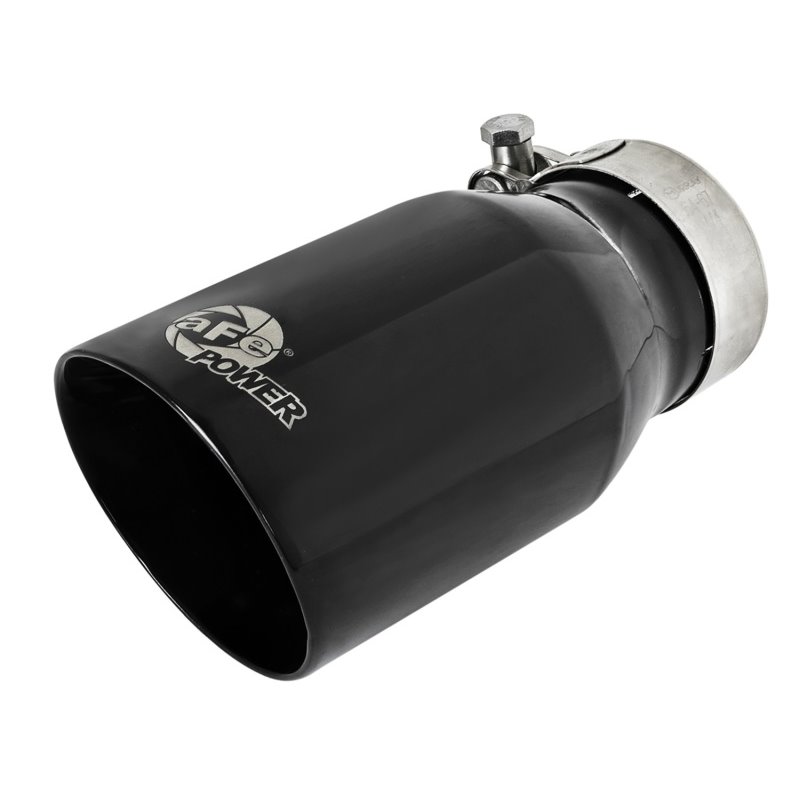 aFe MACH Force-Xp Universal 409 SS Single-Wall Clamp-On Exhaust Tip - Black