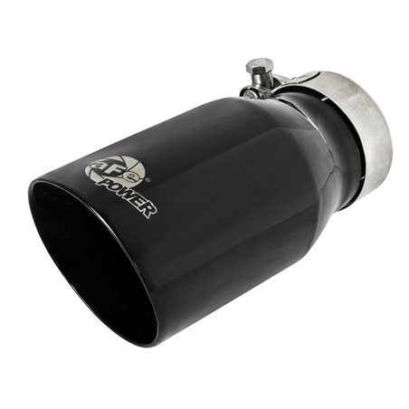 aFe MACH Force-Xp Universal 409 SS Single-Wall Clamp-On Exhaust Tip - Black