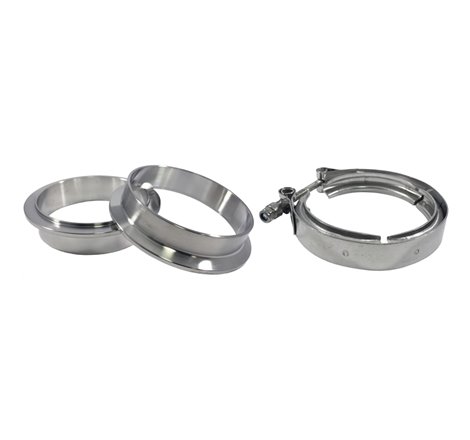 Torque Solution Stainless Steel V-Band Clamp & Flange Kit - 2in (50mm)