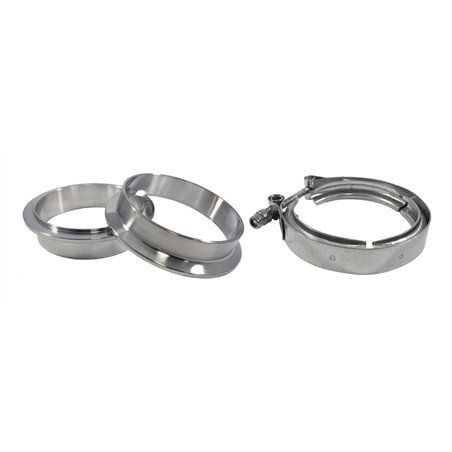 Torque Solution Stainless Steel V-Band Clamp & Flange Kit - 2in (50mm)