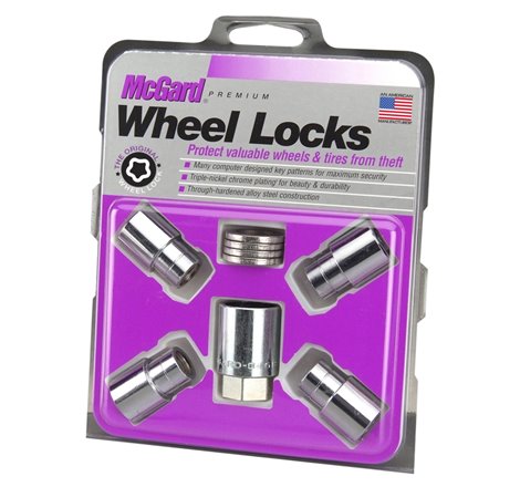 McGard Wheel Lock Nut Set - 4pk. (Reg. Shank Seat) 1/2-20 / 13/16 Hex / 1.38in. Length - Chrome