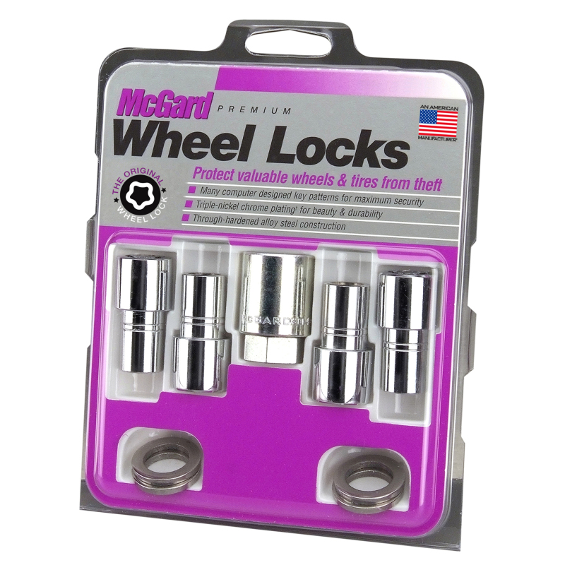 McGard Wheel Lock Nut Set - 4pk. (Long Shank Seat) M12X1.5 / 13/16 Hex / 1.75in. Length - Chrome