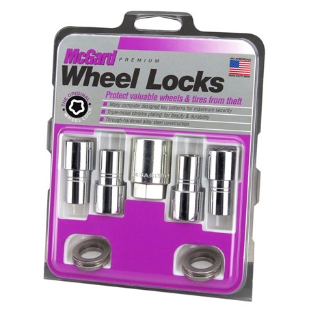 McGard Wheel Lock Nut Set - 4pk. (Long Shank Seat) M12X1.5 / 13/16 Hex / 1.75in. Length - Chrome
