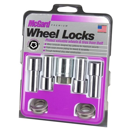 McGard Wheel Lock Nut Set - 4pk. (X-Long Shank) M12X1.5 / 13/16 Hex / 2.165in. Length - Chrome