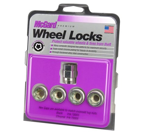 McGard Wheel Lock Nut Set - 4pk. (Under Hub Cap / Cone Seat) 1/2-20 / 3/4 & 13/16 Hex / .775in. L