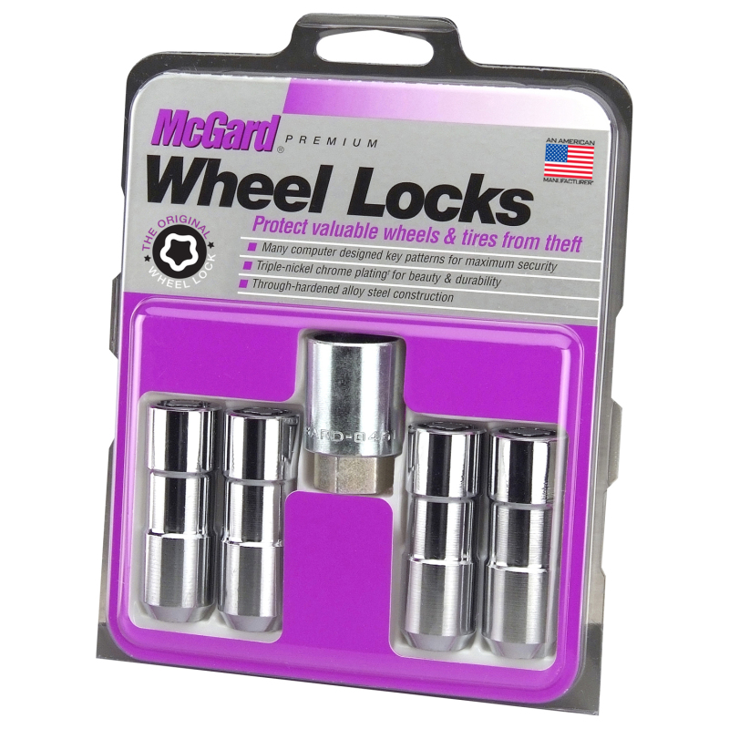 McGard Wheel Lock Nut Set - 4pk. (Cone Seat Duplex) 9/16-18 / 7/8 Hex / 2.5in. Length - Chrome