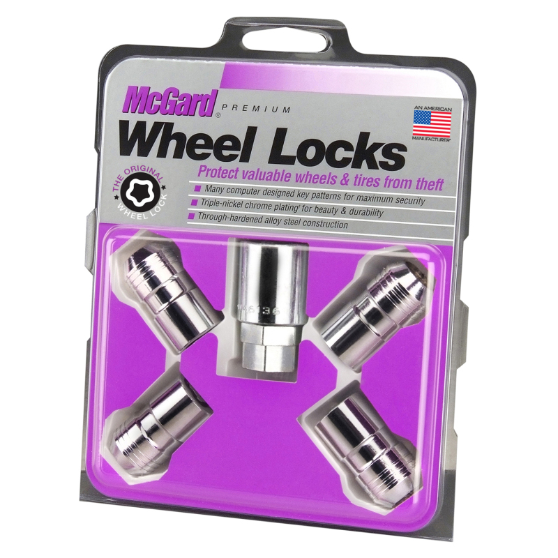 McGard Wheel Lock Nut Set - 4pk. (Cone Seat) M14X1.5 / 21mm & 22mm Dual Hex / 1.639in. L - Chrome