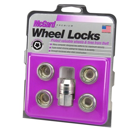 McGard Wheel Lock Nut Set - 5pk. (Under Hub Cap / Cone Seat) M14X.5 / 22mm Hex / .893in. L. - Silver