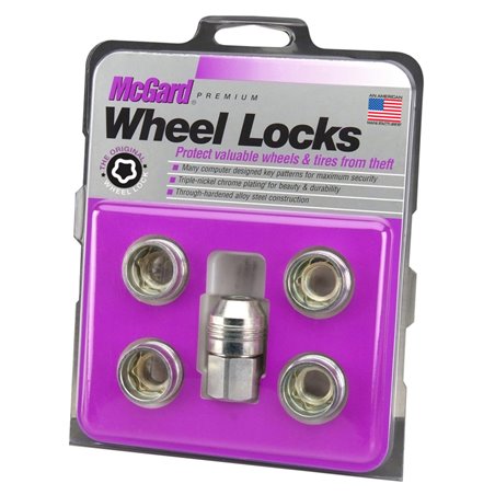 McGard Wheel Lock Nut Set - 5pk. (Under Hub Cap / Cone Seat) M14X.5 / 22mm Hex / .893in. L. - Silver