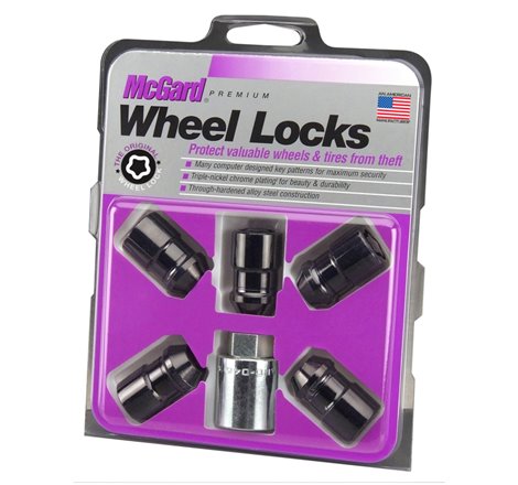 McGard Wheel Lock Nut Set - 5pk. (Cone Seat) M12X1.5 / 3/4 Hex / 1.46in. Length - Black