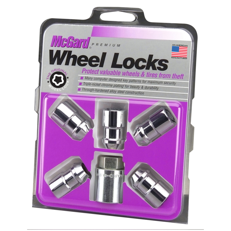 McGard Wheel Lock Nut Set - 5pk. (Cone Seat) M12X1.5 / 3/4 Hex / 1.46in. Length - Chrome