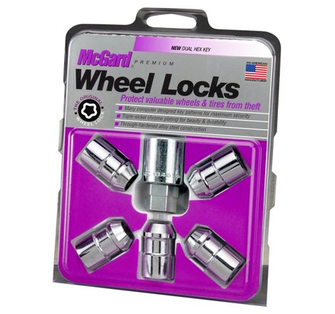 McGard Wheel Lock Nut Set - 5pk. (Cone Seat) 1/2-20 / 3/4 &13/16 Dual Hex / 1.46in. Length - Chrome