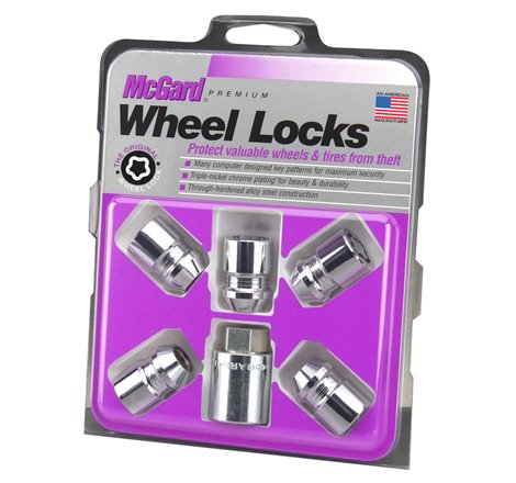 McGard Wheel Lock Nut Set - 5pk. (Cone Seat) M12X1.25 / 13/16 Hex / 1.28in. Length - Chrome