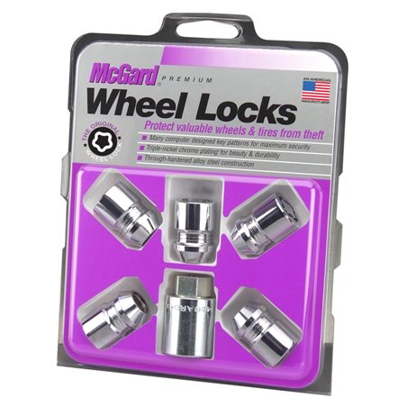 McGard Wheel Lock Nut Set - 5pk. (Cone Seat) M12X1.25 / 13/16 Hex / 1.28in. Length - Chrome