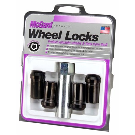 McGard Wheel Lock Nut Set - 4pk. (Tuner / Cone Seat) M14X1.5 / 1in. Hex / 1.935in. Length - Black