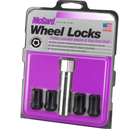 McGard Wheel Lock Nut Set - 4pk. (Tuner / Cone Seat) M12X1.25 / 13/16 Hex / 1.24in. Length - Black
