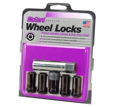 McGard Wheel Lock Nut Set - 5pk. (Tuner / Cone Seat) 1/2-20 / 13/16 Hex / 1.60in. Length - Black
