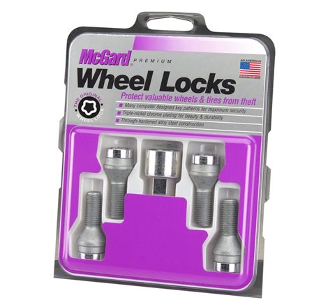 McGard Wheel Lock Bolt Set - 4pk. (Cone Seat) M12X1.5 / 21mm Hex / 36.3mm Shank Length - Chrome