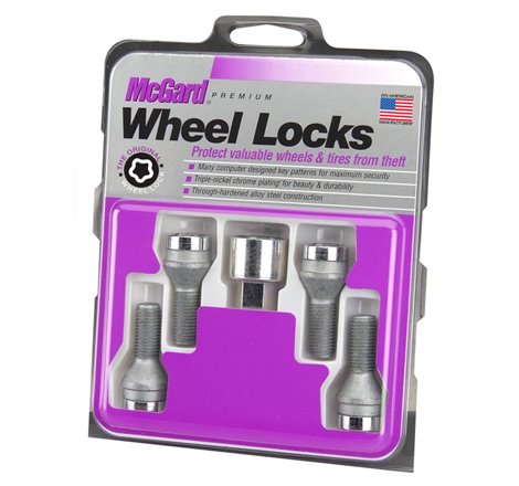 McGard Wheel Lock Bolt Set - 4pk. (Cone Seat) M12X1.75 / 19mm Hex / 28.9mm Shank Length - Chrome