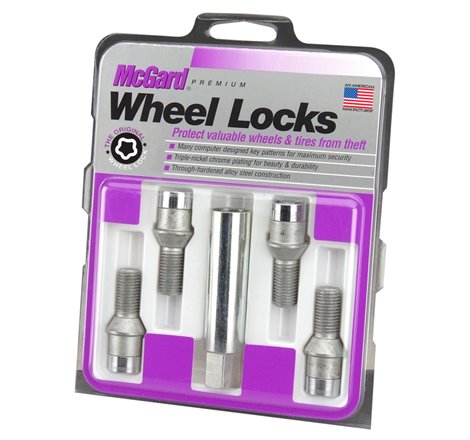 McGard Wheel Lock Bolt Set - 4pk. (Tuner / Cone Seat) M14X1.5 / 17mm Hex / 24.0mm Shank L. - Chrome