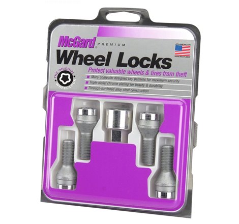 McGard Wheel Lock Bolt Set - 4pk. (Cone Seat) M12X1.5 / 17mm Hex / 22.2mm Shank Length - Chrome