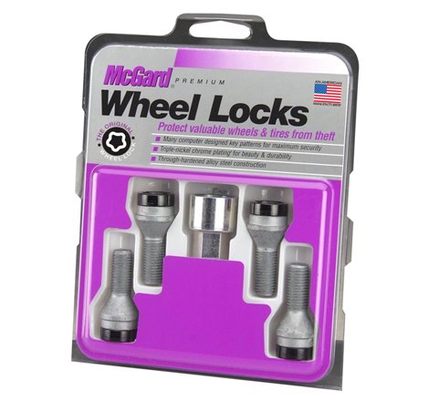 McGard Wheel Lock Bolt Set - 4pk. (Cone Seat) M14X1.5 / 17mm Hex / 31.0mm Shank Length - Black