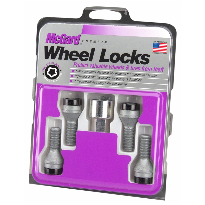 McGard Wheel Lock Bolt Set - 4pk. (Cone Seat) M12X1.25 / 17mm Hex / 22.0mm Shank Length - Black