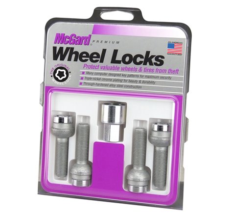 McGard Wheel Lock Bolt Set - 4pk. (Radius Seat) M12X1.5 / 17mm Hex / 39.9mm Shank Length - Chrome