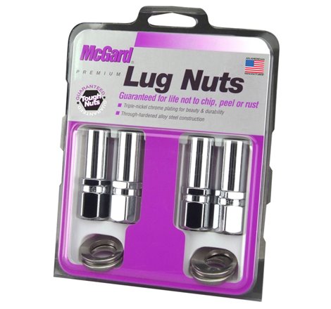 McGard Hex Lug Nut (Drag Racing X-Long Shank) 1/2-20 / 13/16 Hex / 2.475in. Length (4-Pack) - Chrome