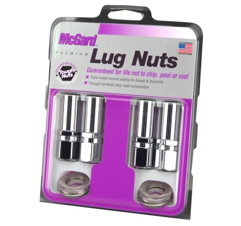 McGard Hex Lug Nut (Drag Racing X-Long Shank) 7/16-20 / 13/16 Hex / 2.475in. Length (4-Pk) - Chrome