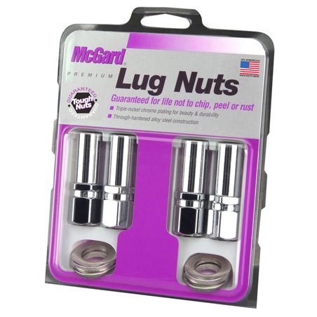McGard Hex Lug Nut (Drag Racing X-Long Shank) M12X1.5 / 13/16 Hex / 2.475in. Length (4-Pk) - Chrome