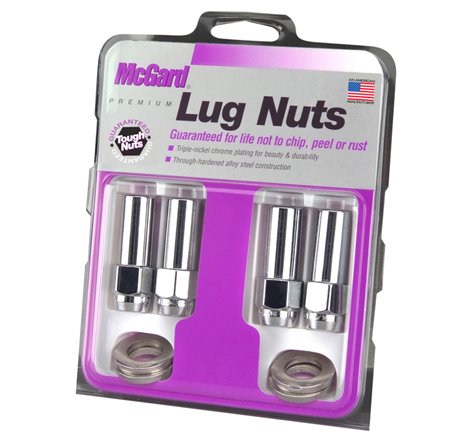 McGard Hex Lug Nut (X-Long Shank) M12X1.5 CTR Washer / 13/16 Hex / 2.27in. Length (4-Pack) - Chrome