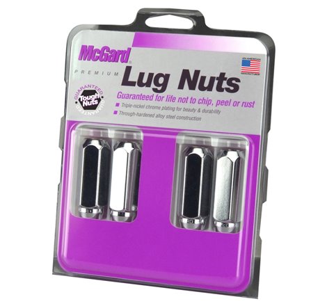 McGard Hex Lug Nut (Cone Seat / Duplex) M14X2.0 / 13/16 Hex / 2.25in. Length (4-Pack) - Chrome