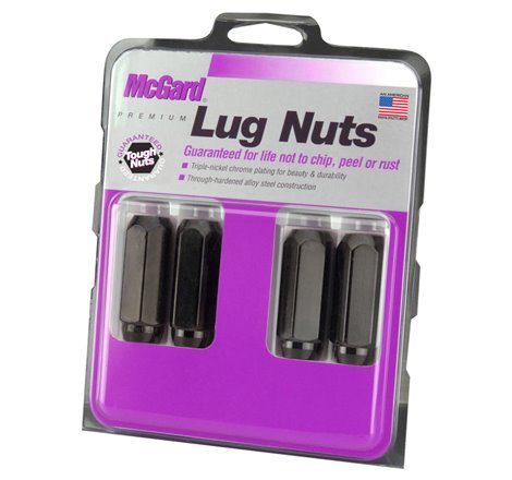 McGard Hex Lug Nut (Cone Seat) M14X2.0 / 13/16 Hex / 2.25in. Length (4-Pack) - Black
