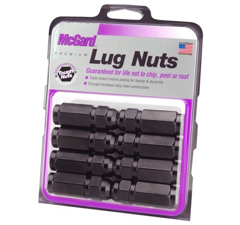 McGard Hex Lug Nut (Cone Seat / Duplex) 9/16-18 / 7/8 Hex / 2.5in. Length (8-Pack) - Black