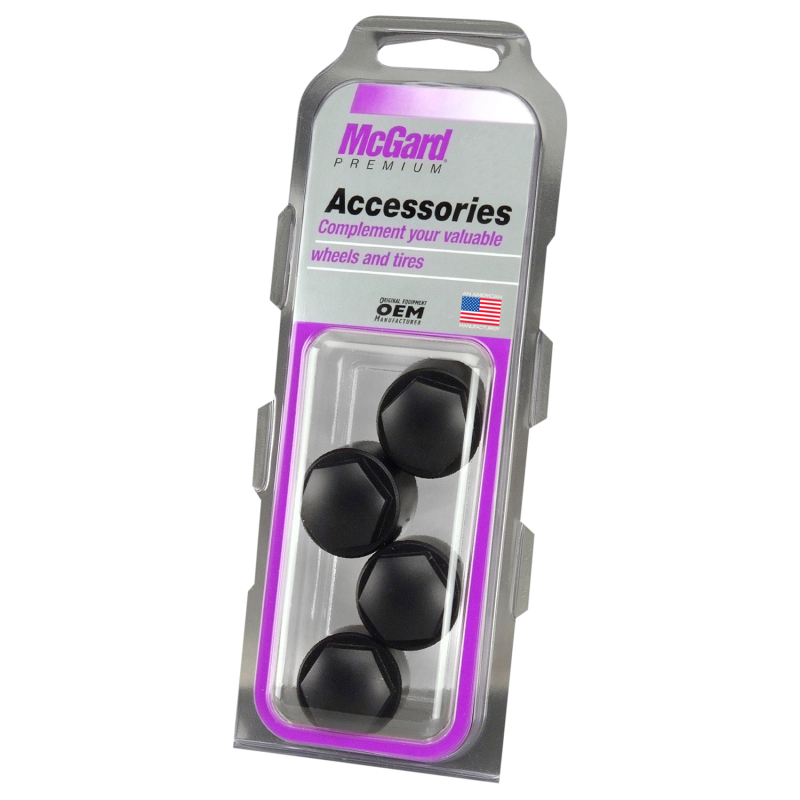 McGard Nylon Lug Caps For PN 24010-24013 (4-Pack) - Black
