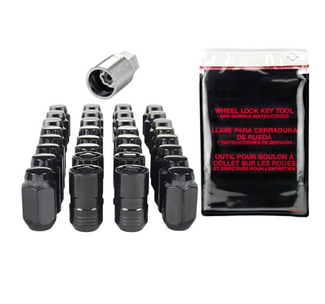 McGard 8 Lug Hex Install Kit w/Locks (Cone Seat Nut) M14X1.5 / 22mm Hex / 1.635in. Length - Black