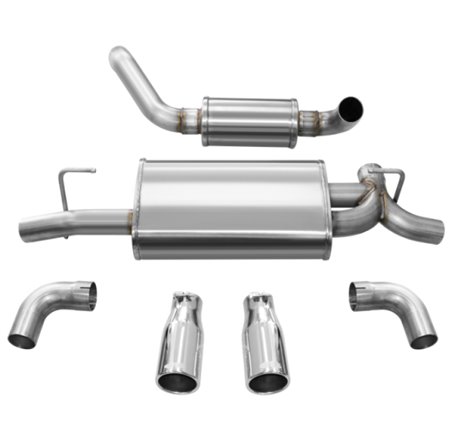 Corsa 18+ Jeep Wrangler JL 2.5in Dual Rear Exit Polished Tips Touring Axle-Back Exhaust